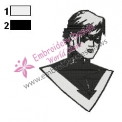 Nightwing Headshot Teen Titans Embroidery Design 02